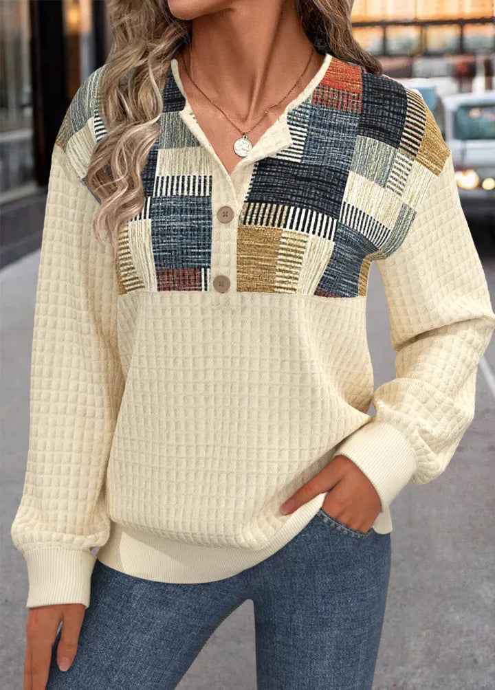 Marlowe™ | Buttoned Patchwork Knit