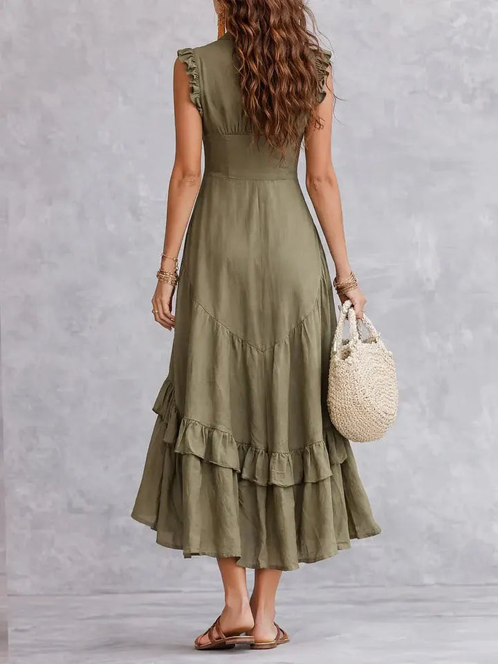 Linnea | Minimalist Lace Cotton-Linen Dress