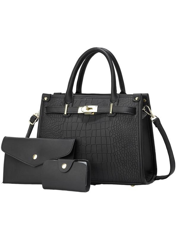 Alenor™ | Crocodile Embossed Large Capacity Crossbody Handbag Set