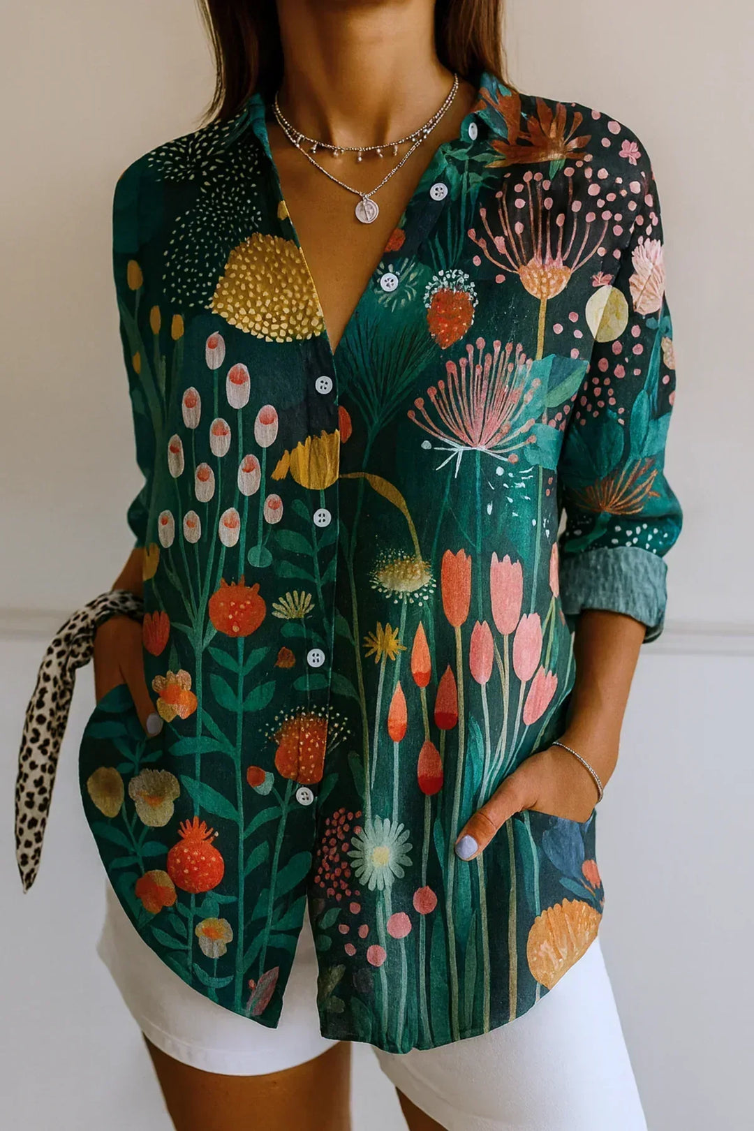 Astra | Blouse with Colourful Pattern