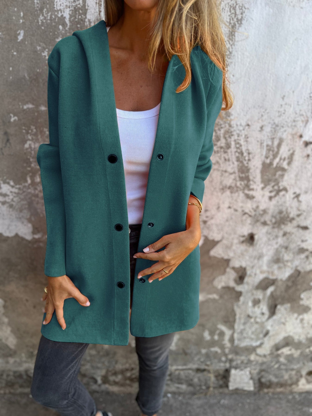 Vionne | Hooded Button Jacket