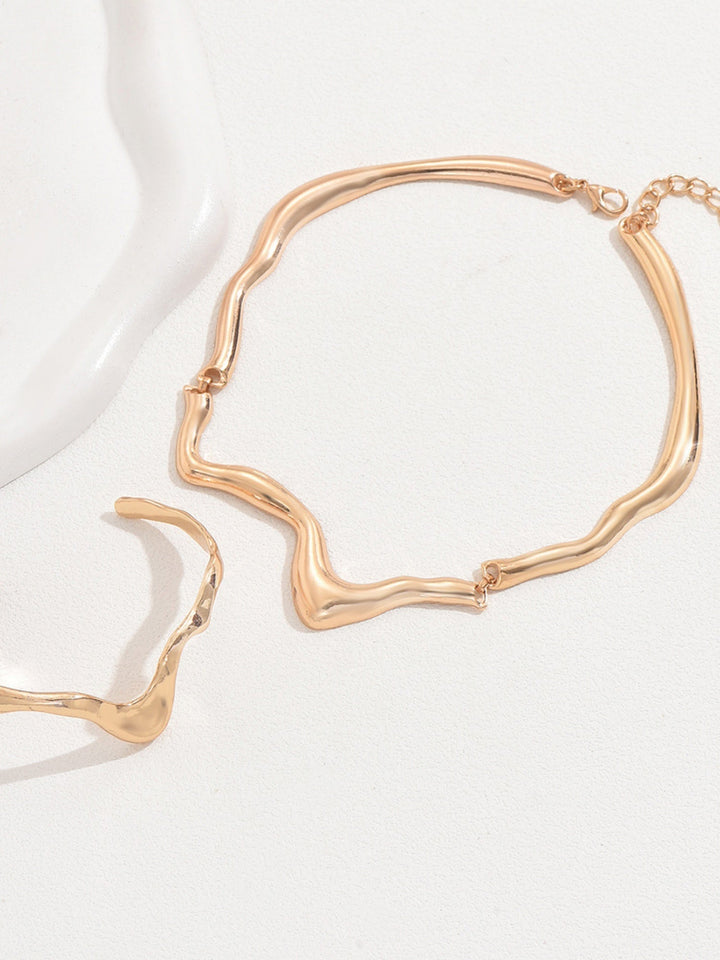 Liquid Lava Metal Necklaces And Bracelets Jewelry Sets