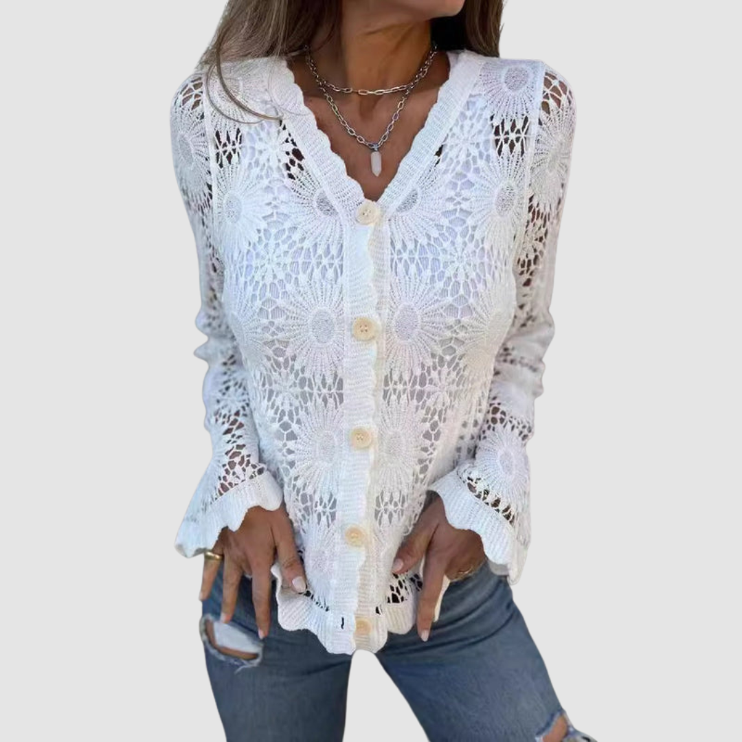 Laurelle Lace V-Neck Cardigan
