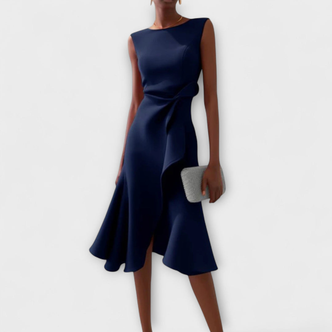Juliette – Draped Asymmetric Midi Dress