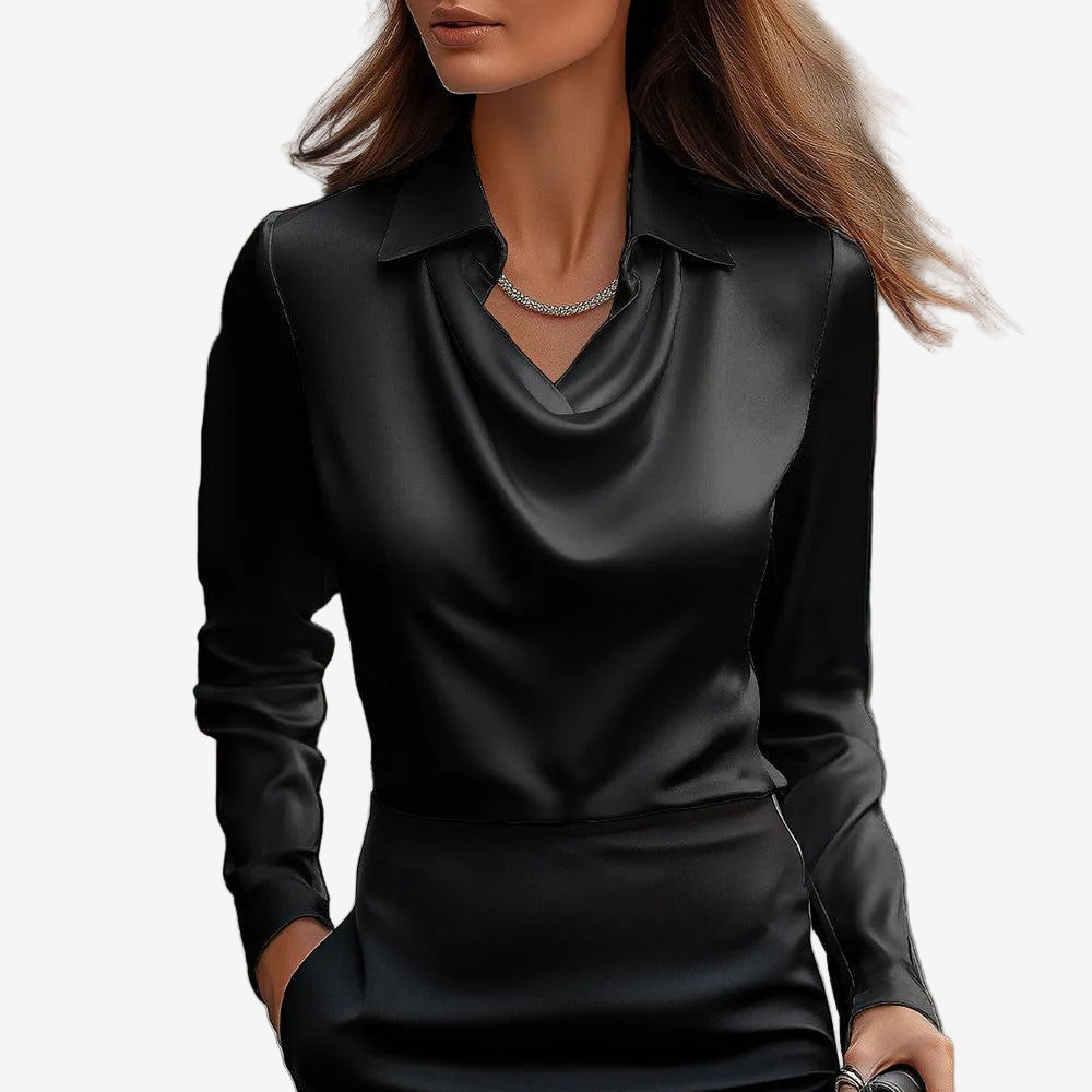 Elira | Draped Satin Blouse