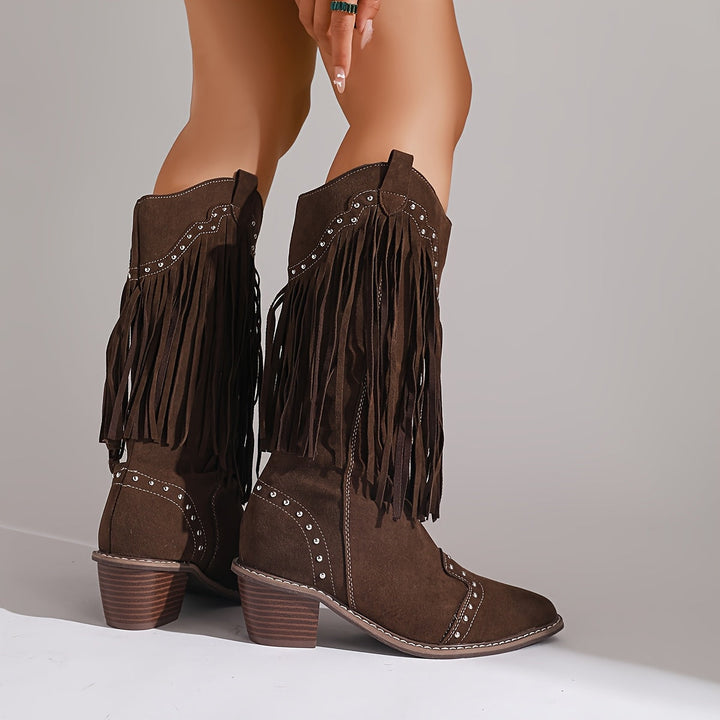 Marigold™ | Studded Tassel Boots