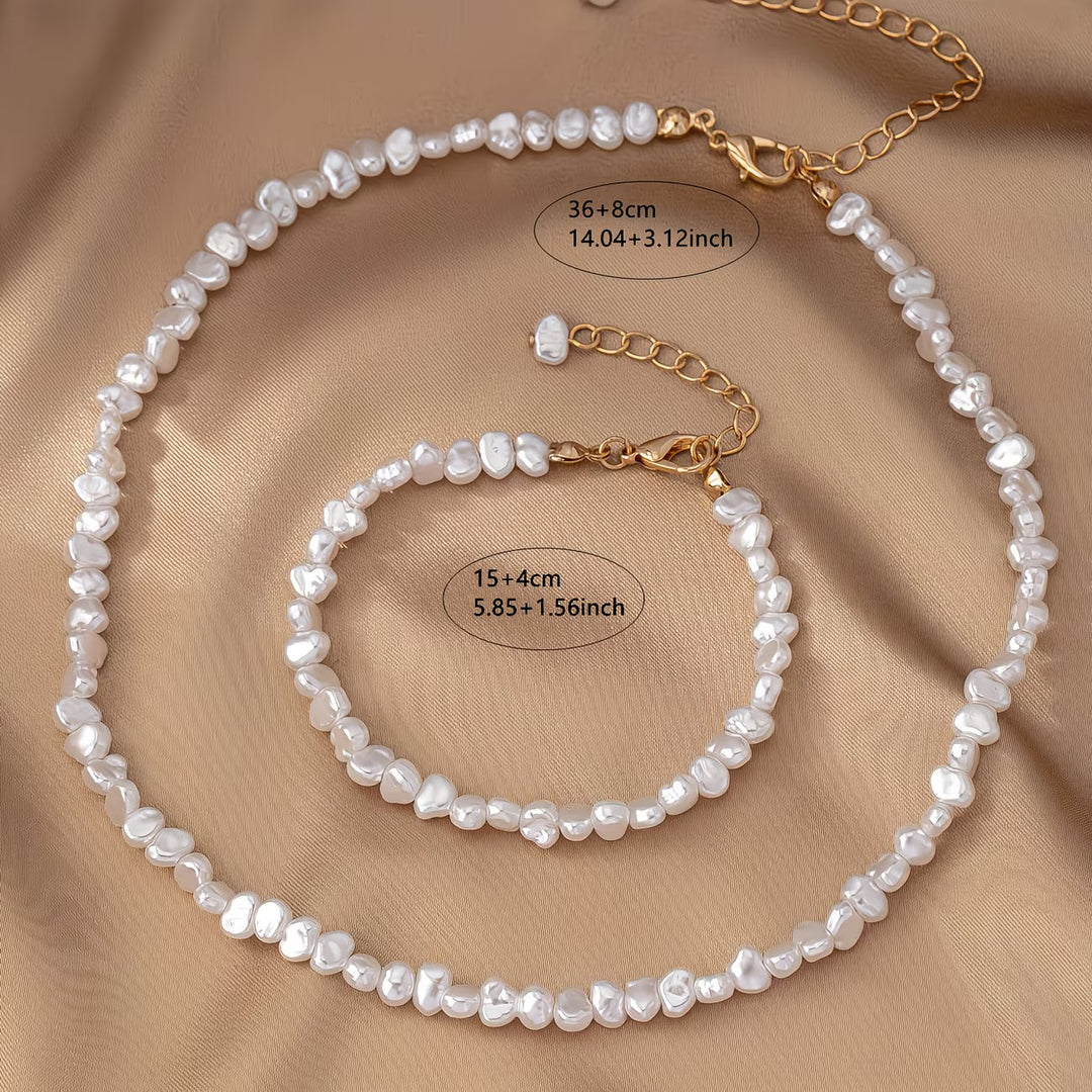 Josephine™ | Baroque Pearl Necklace and Bracelet Set