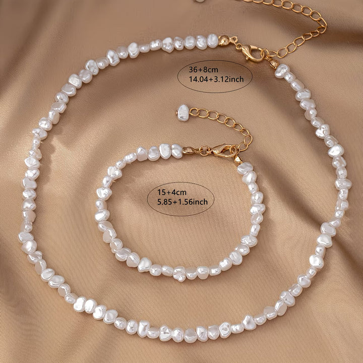 Josephine™ | Baroque Pearl Necklace and Bracelet Set