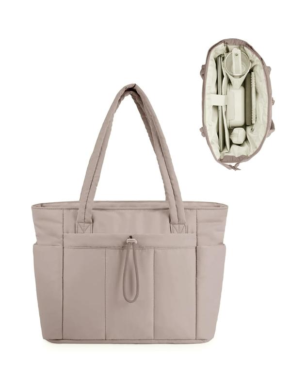 Veja™ | Women's Insulated Puffer Tote Bag Laptop & Cup Holder Casual Work Bag