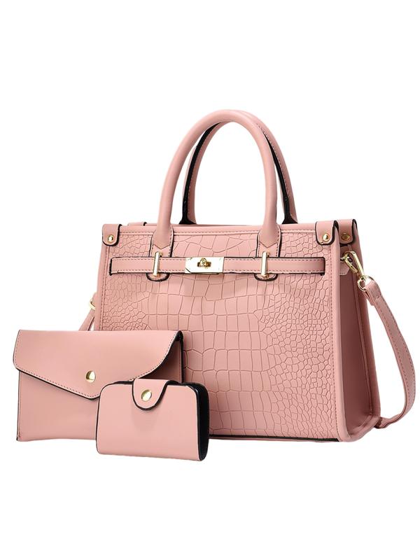Alenor™ | Crocodile Embossed Large Capacity Crossbody Handbag Set