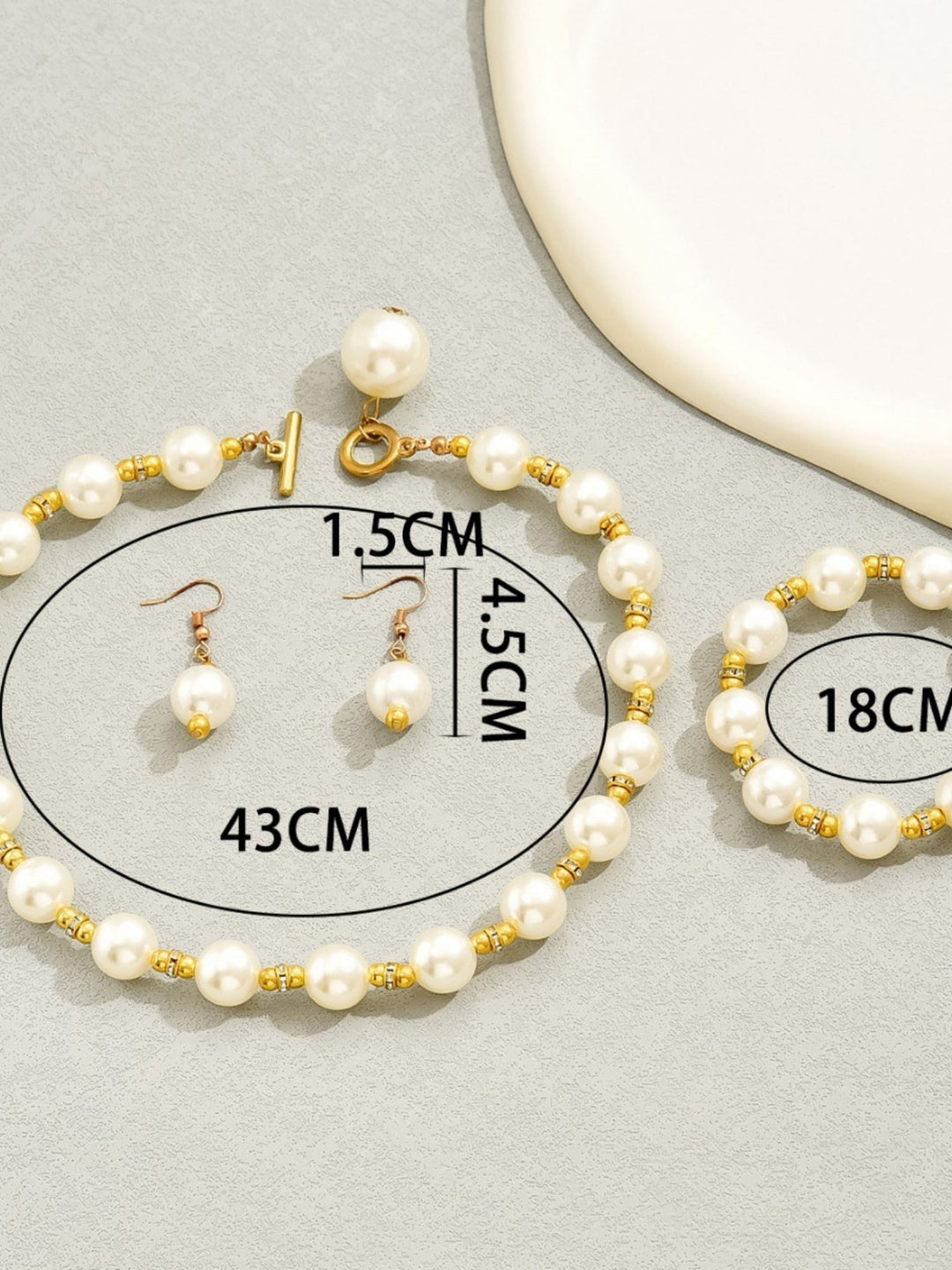 Mother-of-pearl Necklace And Earrings Bracelet Jewelry Sets