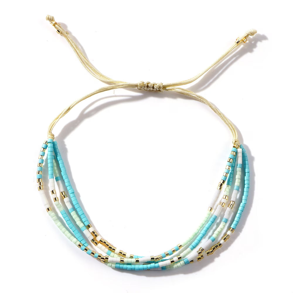 Lena™ | Adjustable Turquoise and Gold Bracelet