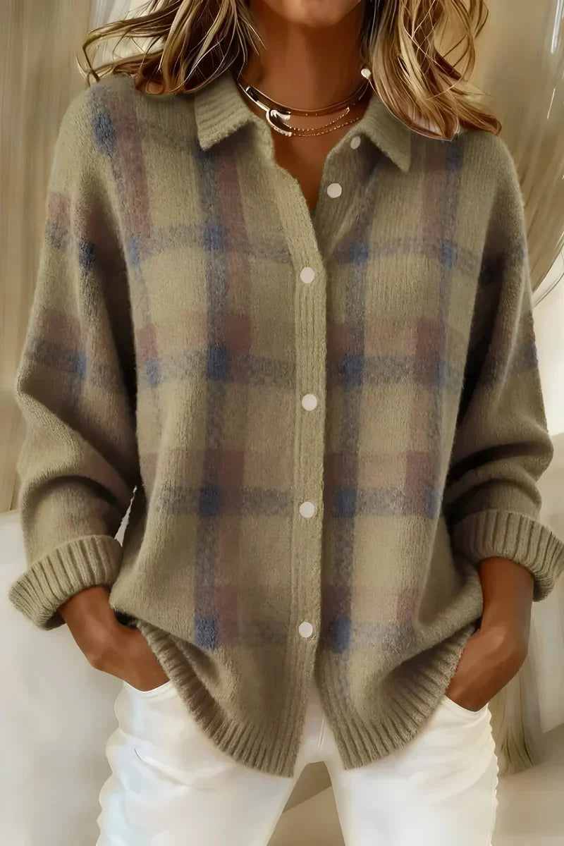 Taylor™ | Cosy Checked Knit Cardigan