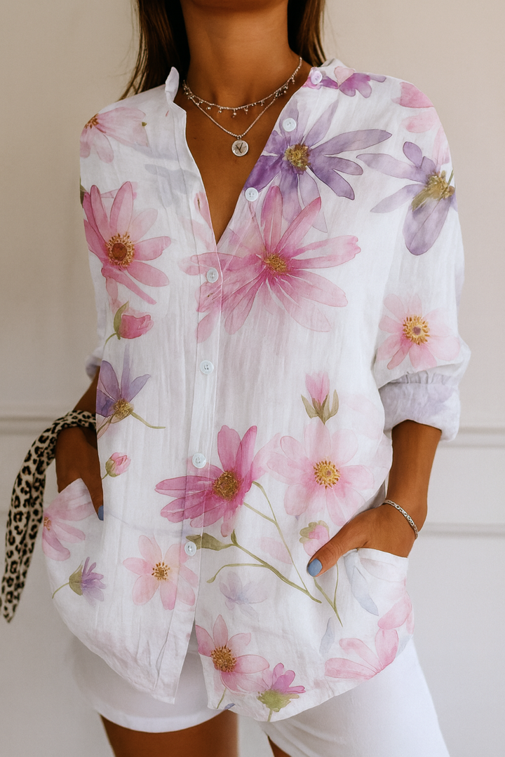 Astra | Blouse with Colourful Pattern
