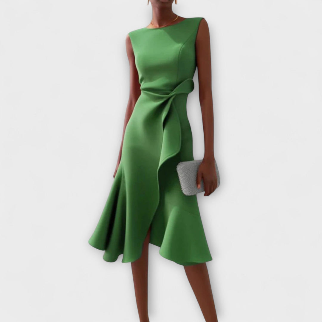 Juliette – Draped Asymmetric Midi Dress