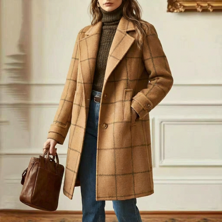 Hailey - Wool Check Coat
