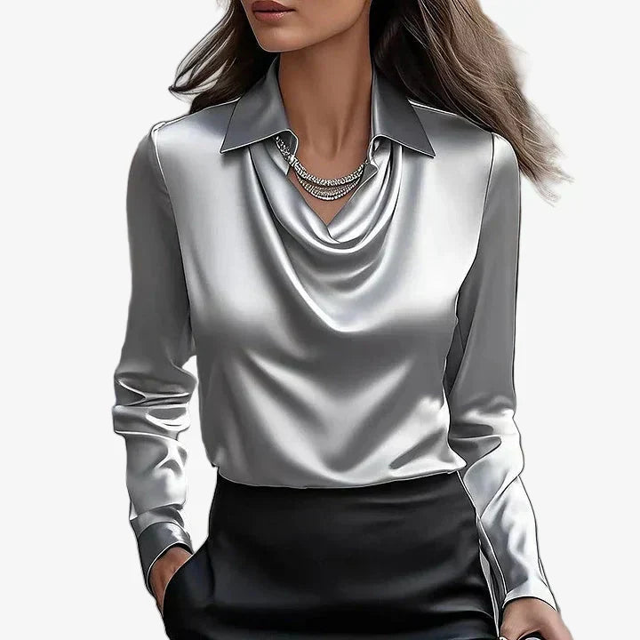 Elira | Draped Satin Blouse