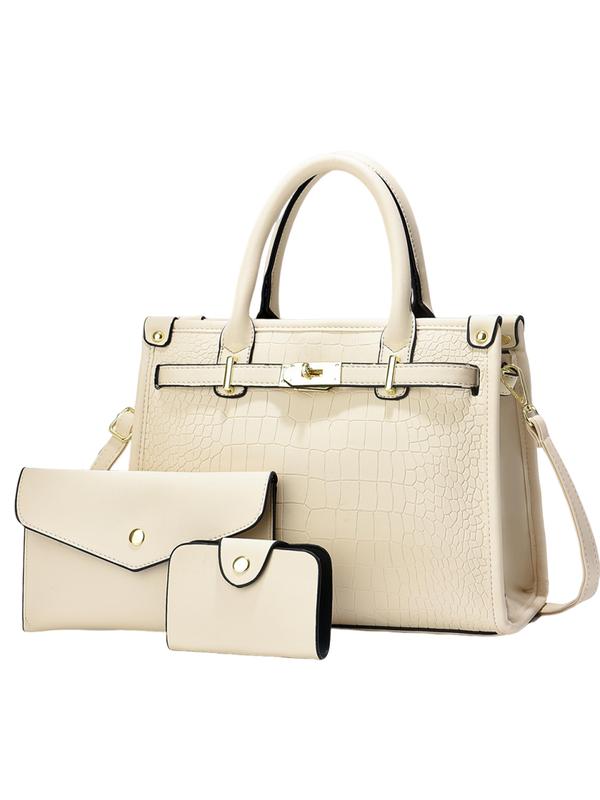 Alenor™ | Crocodile Embossed Large Capacity Crossbody Handbag Set