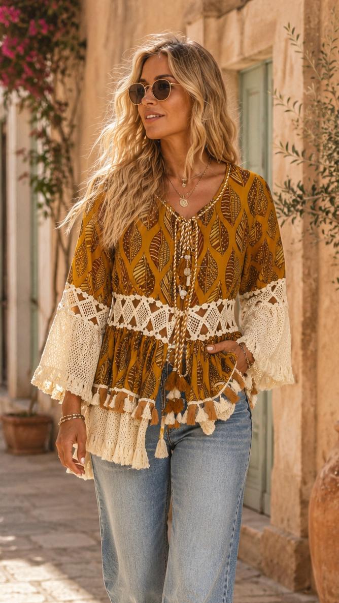 Delilah | Crochet Tie-Front Jacket
