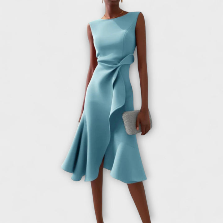 Juliette – Draped Asymmetric Midi Dress