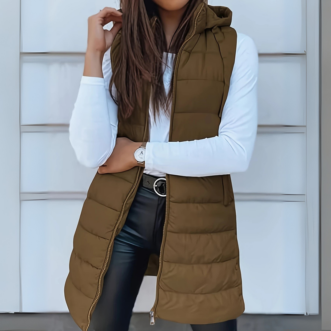 Eirlys | Sleeveless Hooded Puffer Vest