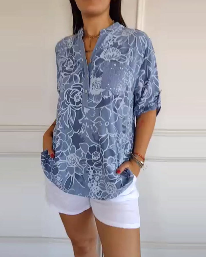 Margot | Printed V-Neck Blouse