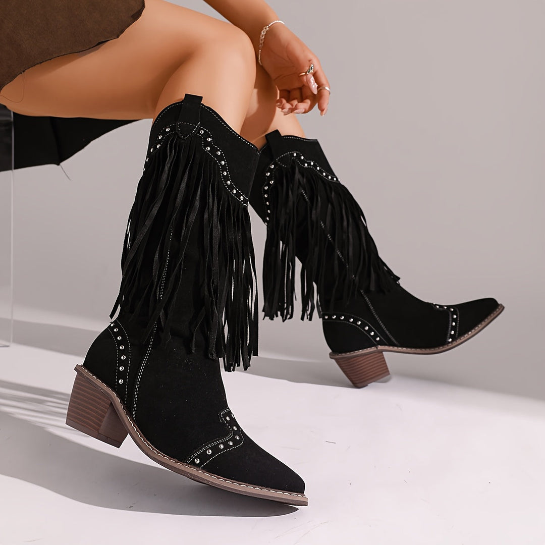 Marigold™ | Studded Tassel Boots