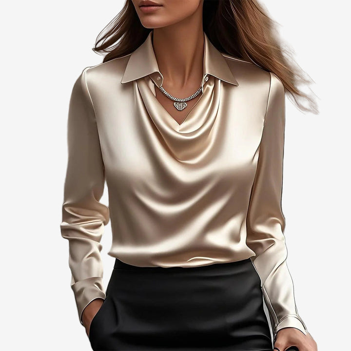 Elira | Draped Satin Blouse
