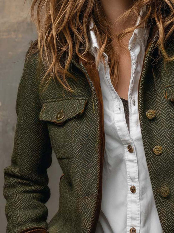 Maren | Herringbone Contrast Blazer