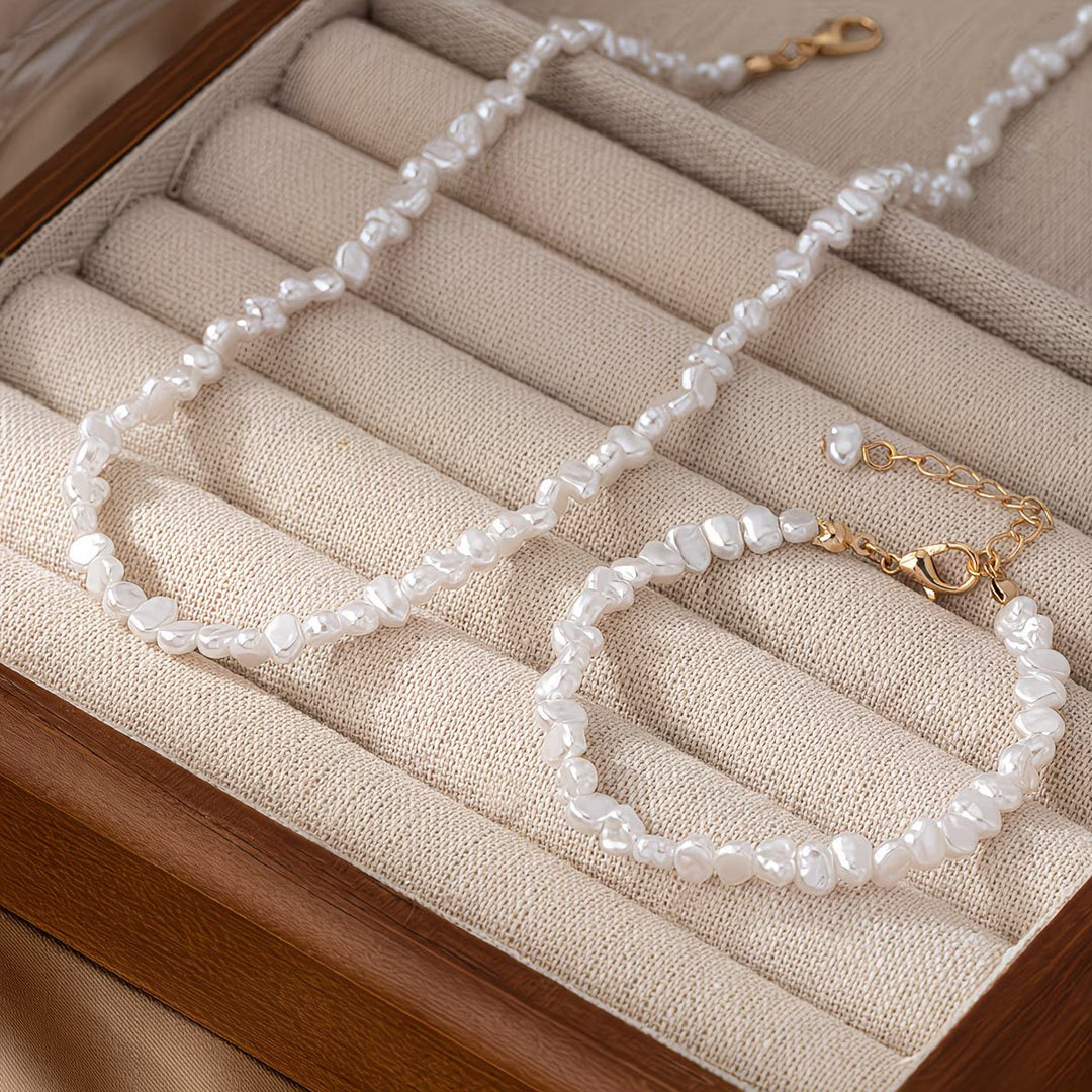 Josephine™ | Baroque Pearl Necklace and Bracelet Set