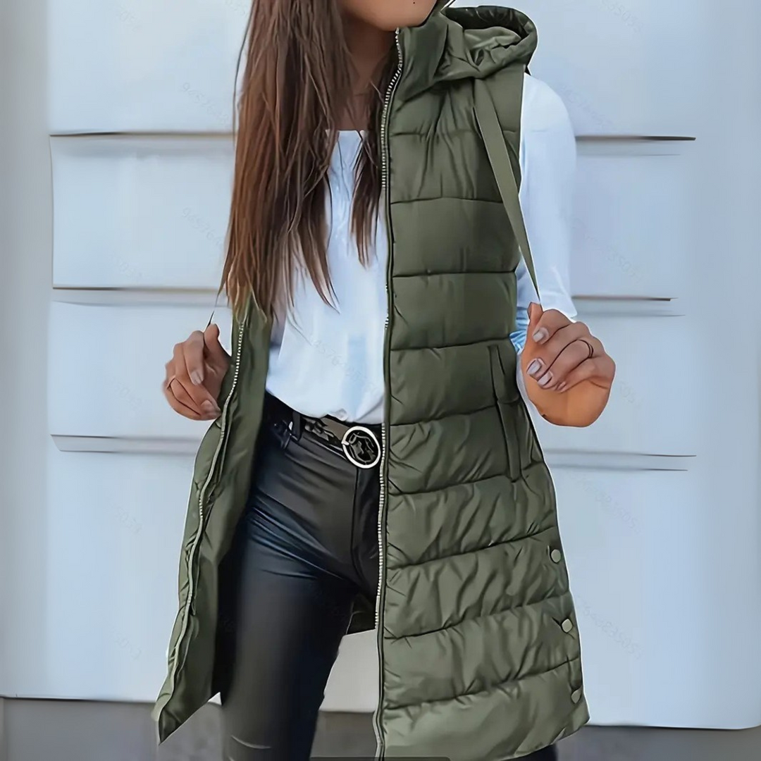 Eirlys | Sleeveless Hooded Puffer Vest