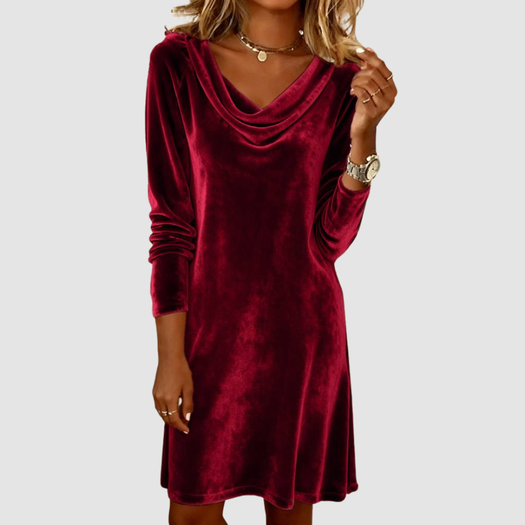 Misty Long Sleeve Velvet Dress