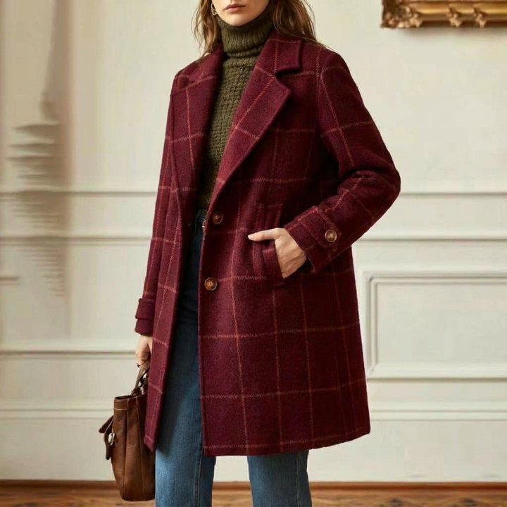Hailey - Wool Check Coat