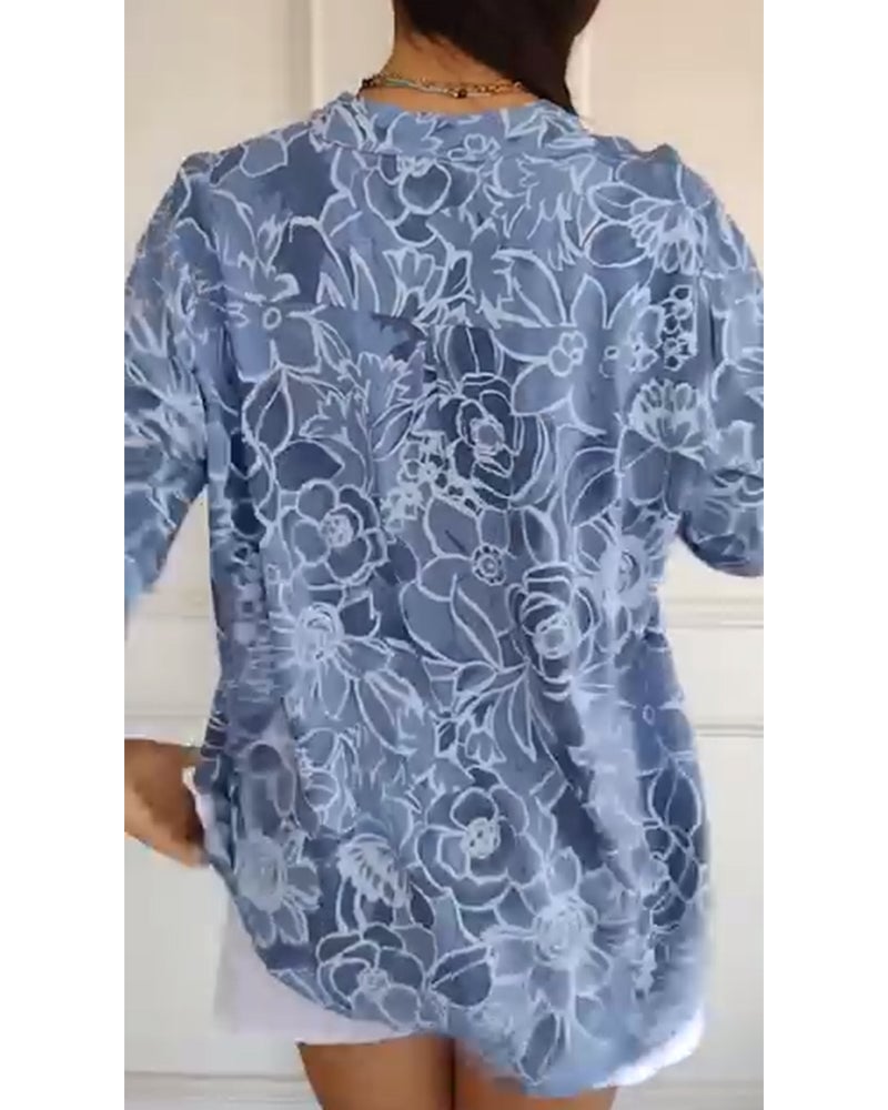 Margot | Printed V-Neck Blouse