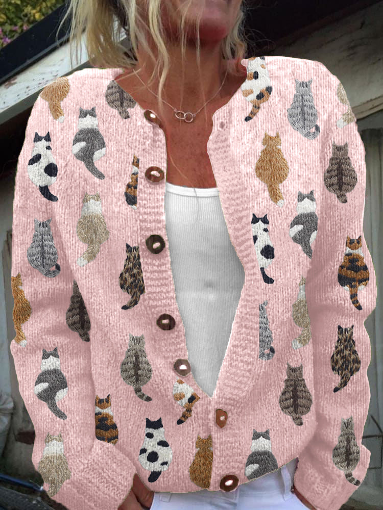 Charlotte | Cat Print Cardigan