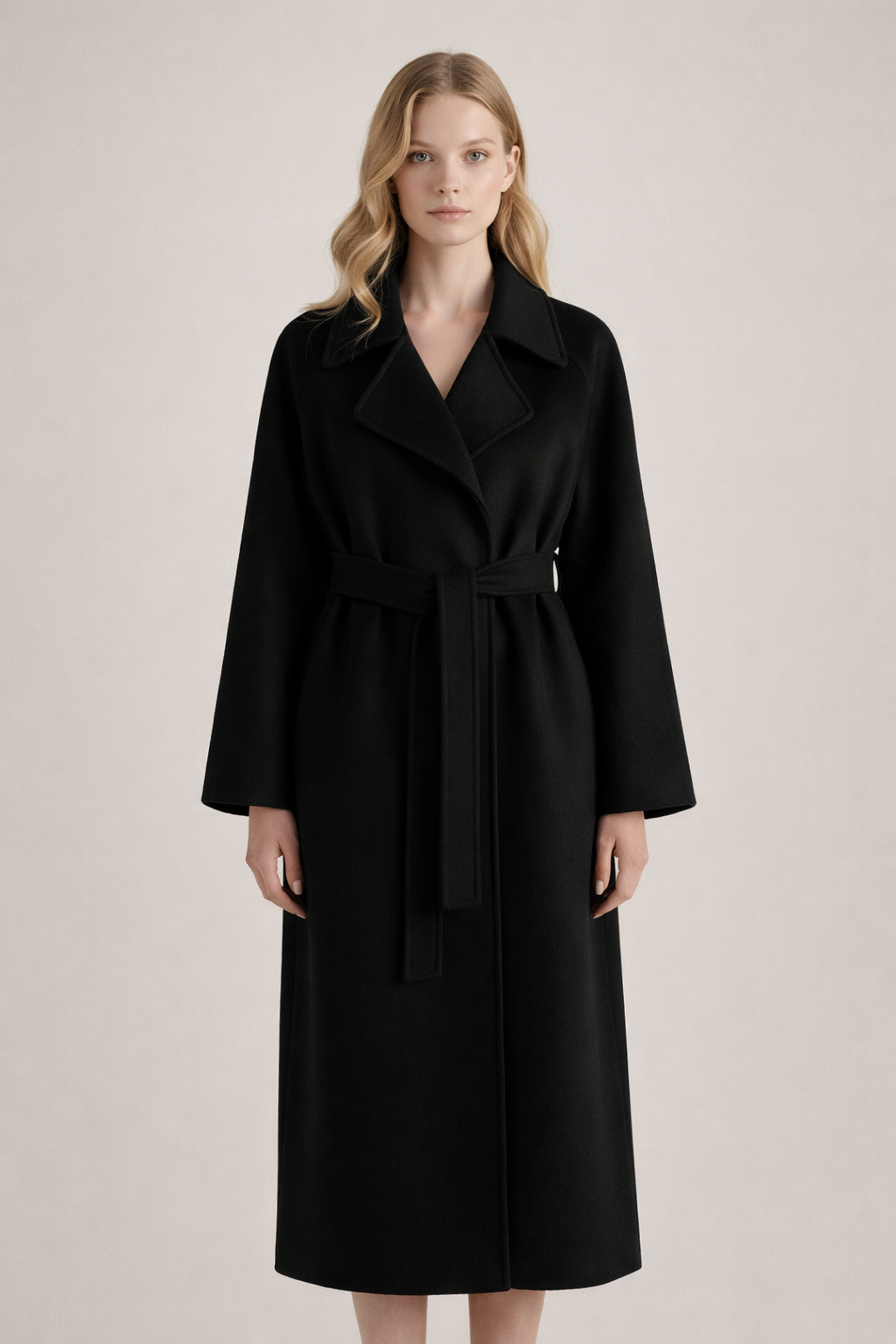 Kaithlin - Elegant Belted Long Coat