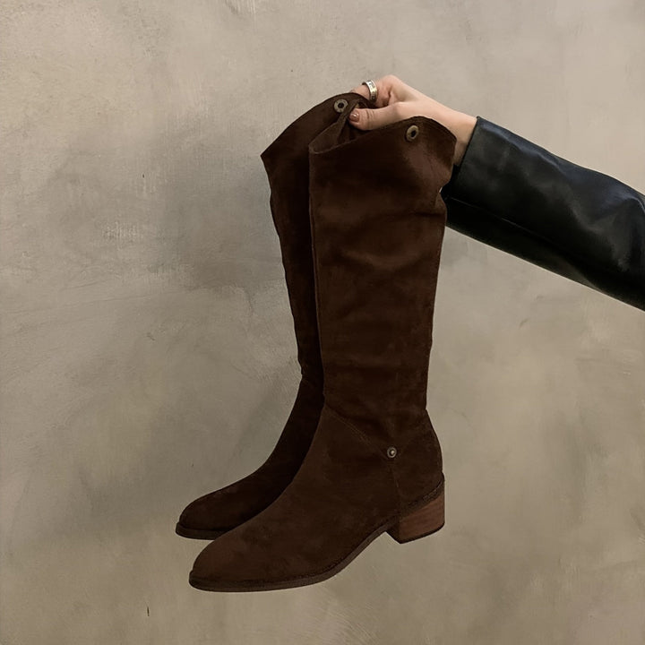Evadne™ | V-Cut Block Heel Boots