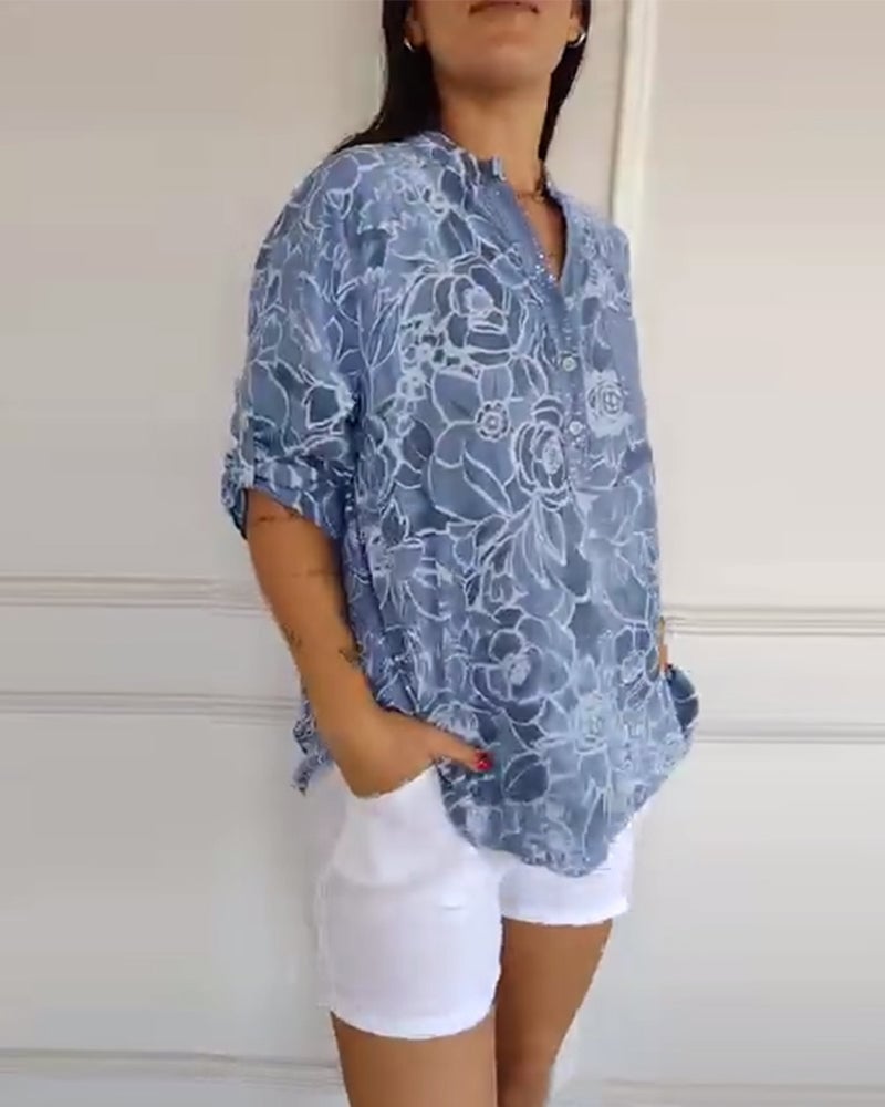 Margot | Printed V-Neck Blouse