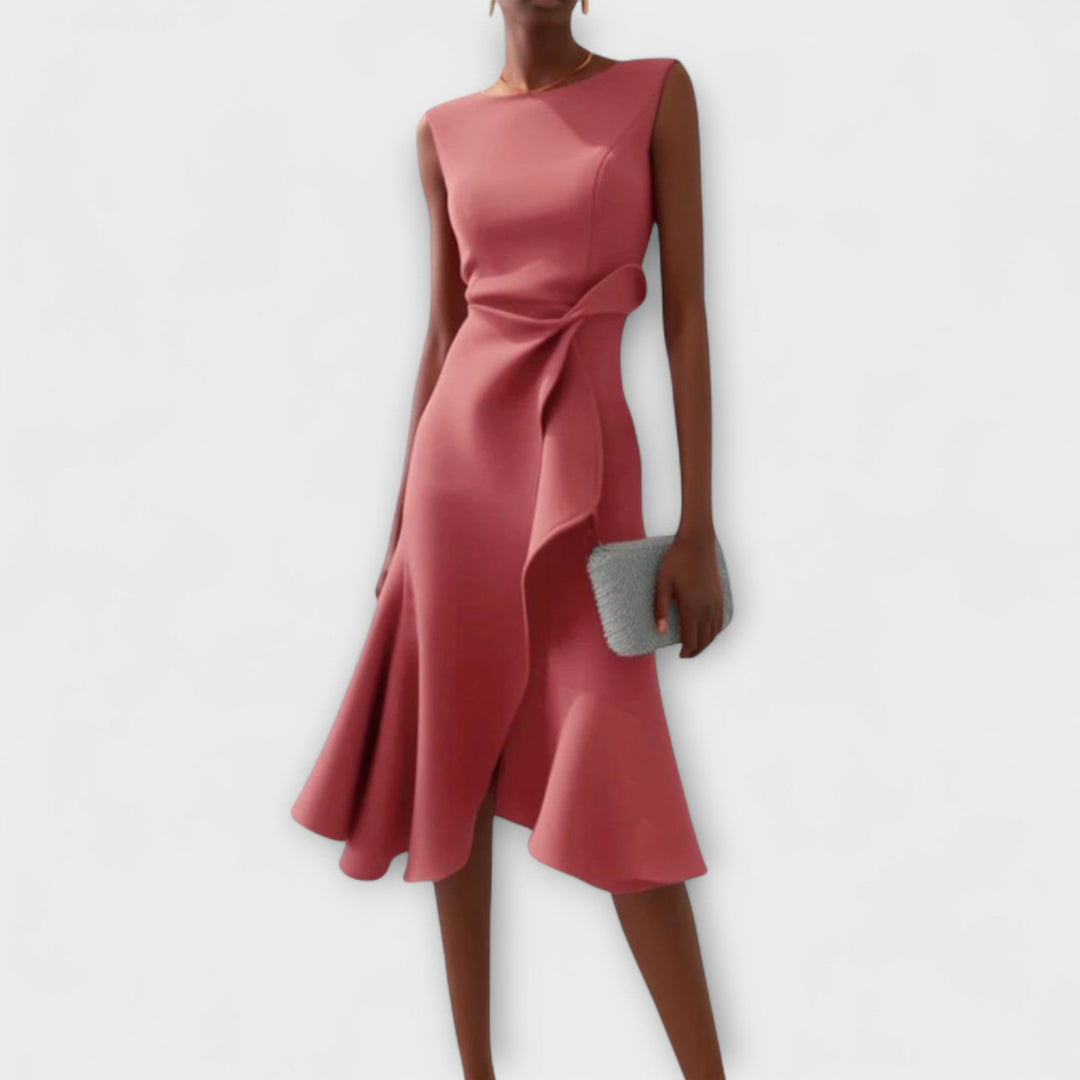 Juliette – Draped Asymmetric Midi Dress