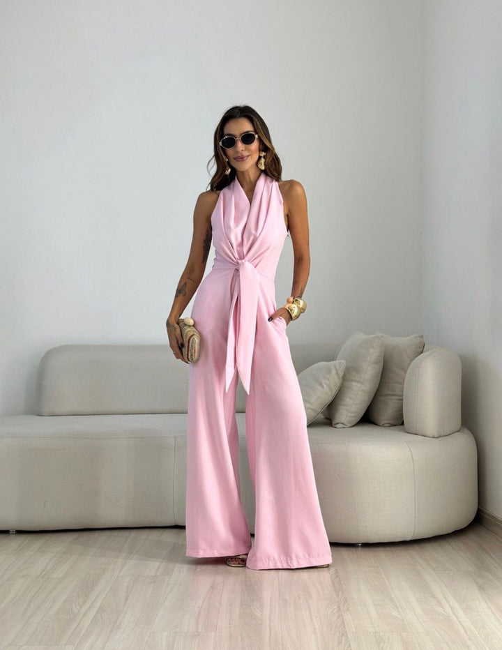 Caterina™ | Knot-Front Wide-Leg Jumpsuit