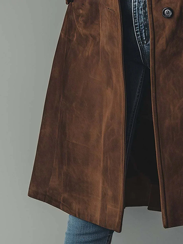 Sienna | Vintage Faux Suede Trench Coat