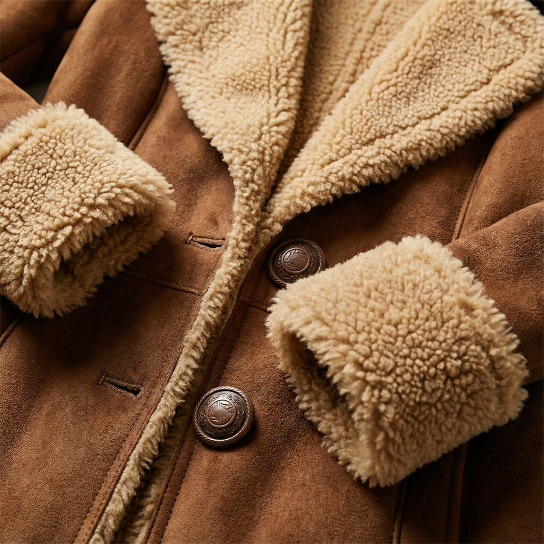 Isabella | Long Vintage Coat with Faux Fur