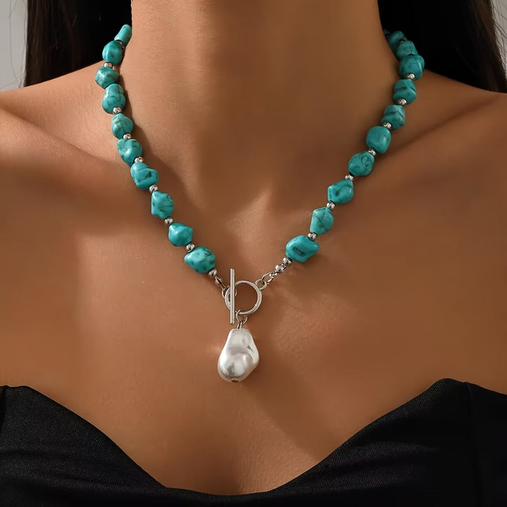 Uma™ | Turquoise and Pearl Silver Necklace