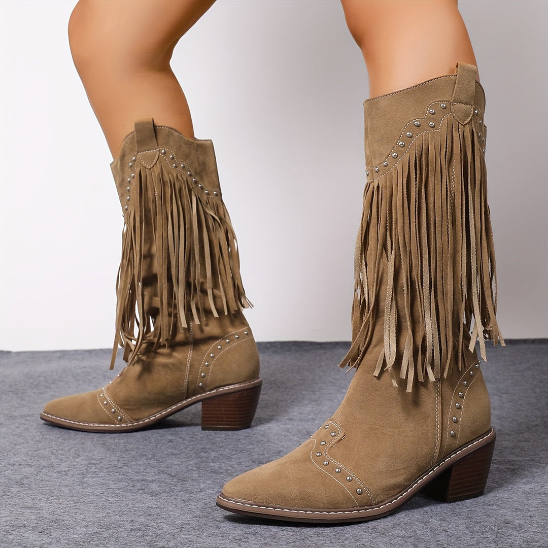 Marigold™ | Studded Tassel Boots