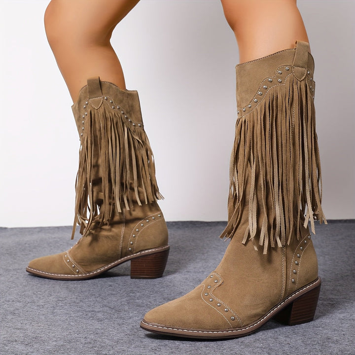 Marigold™ | Studded Tassel Boots