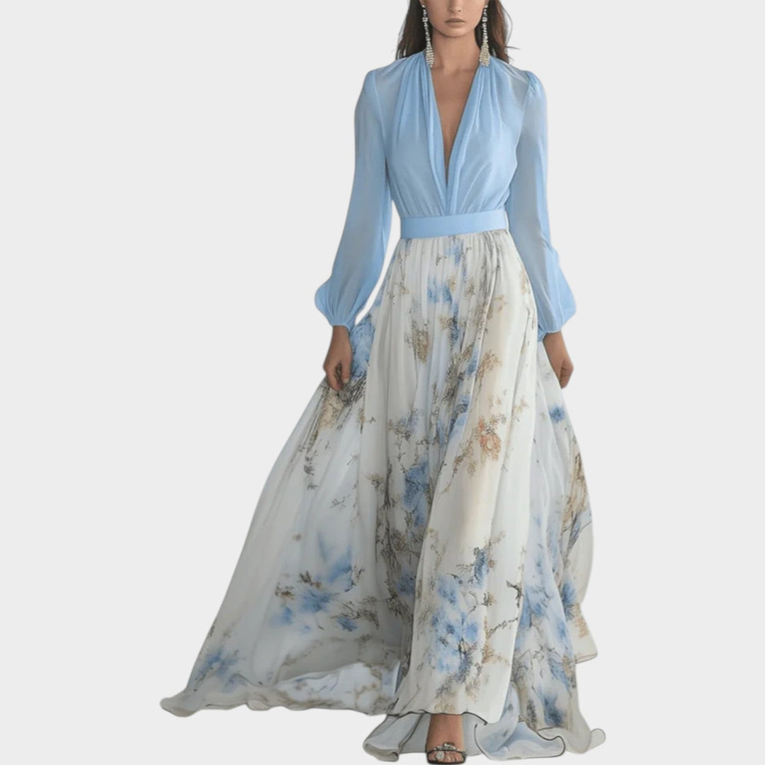 Celeste | Floral Chiffon Maxi Dress