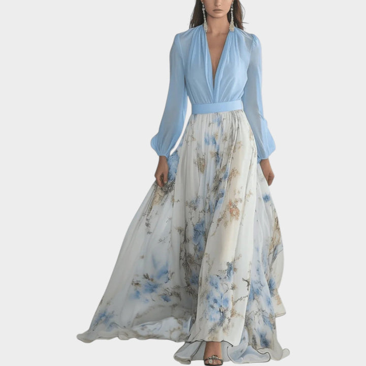 Celeste | Floral Chiffon Maxi Dress