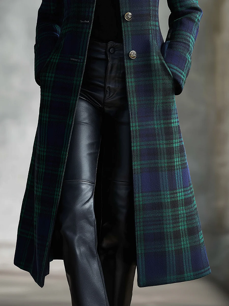 Harlow | Retro Checked Midi Jacket