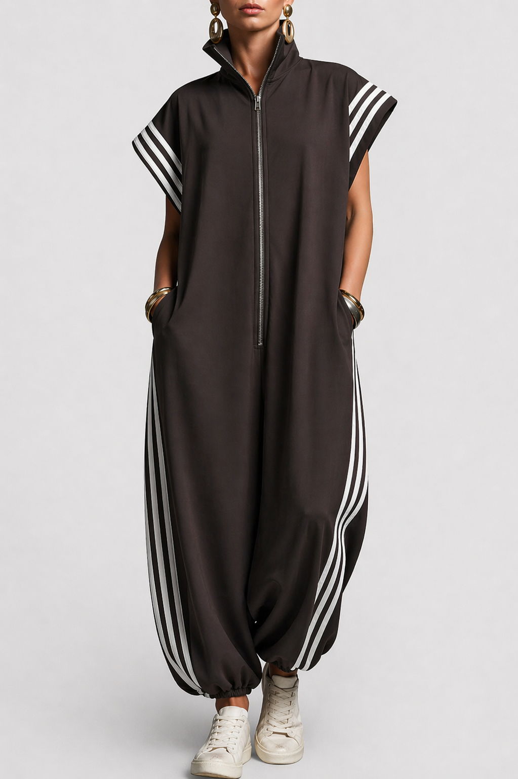 Valentina | Zip Collar Jumpsuit