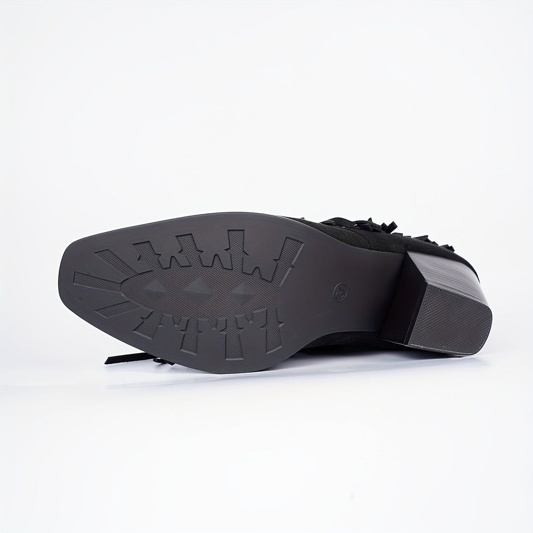 Vespa™ | Black Fringe Cowboy Boots